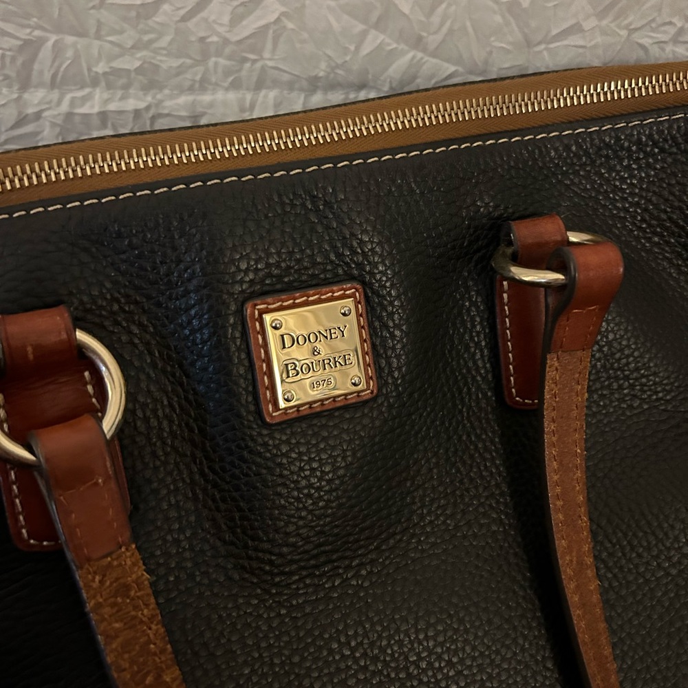 Dooney & Bourke Black Tote with Classic Leather Accents - Picture 2 of 4